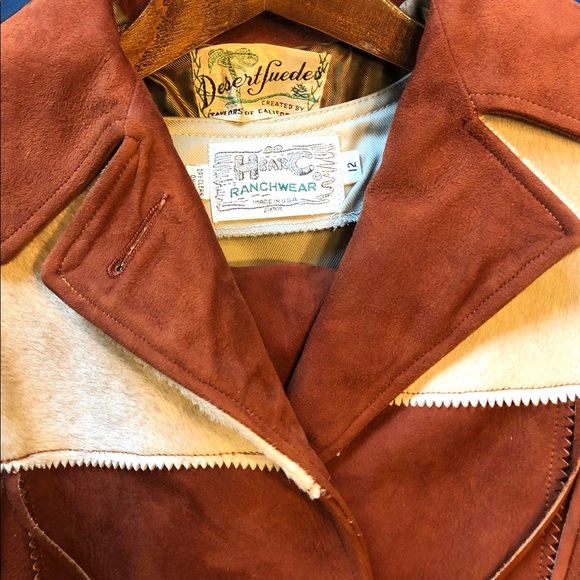 1950 Western Desert Suede fringe leather jacket pants skirt suit H Bar C museum - Picture 5 of 16